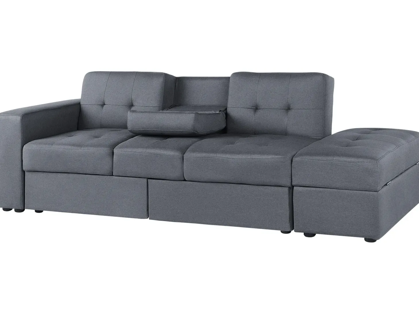 Sovesofa 3 personers FALSTER Mørkegrå med opbevaring