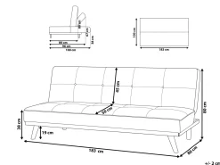 Sovesofa 3 personers FROYA Sort
