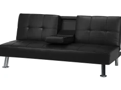 Sovesofa 3 personers ROXEN Kunstlæder Sort