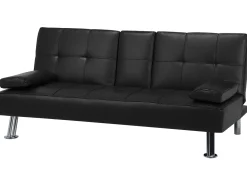 Sovesofa 3 personers ROXEN Kunstlæder Sort