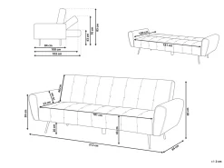 Sovesofa 3 personers SELNES Velour Smaragdgrøn