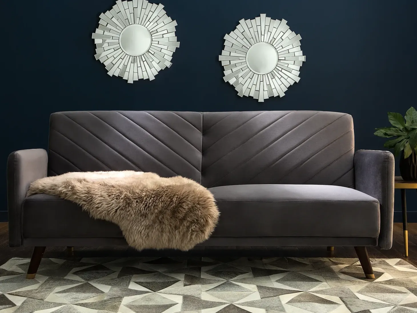 Sovesofa 3 personers SENJA Velour Grå