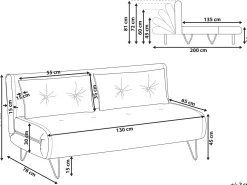 Sovesofa 2 personers VESTFOLD Velour Navy Blå
