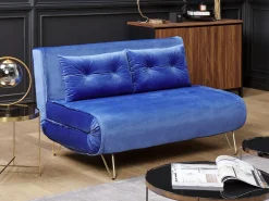 Sovesofa 2 personers VESTFOLD Velour Navy Blå