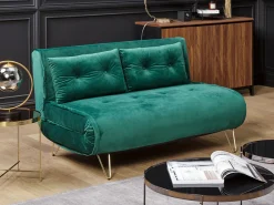 Sovesofa 2 personers VESTFOLD Velour Mørkegrøn