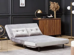 Sovesofa 2 personers VESTFOLD Velour Grå