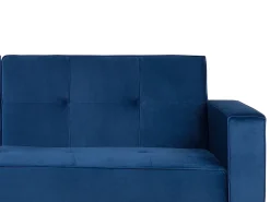 Sovesofa 3 personers VISNES Velour Navy Blå