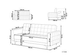 Sovesofa 3 personers ABERDEEN Velour Sort