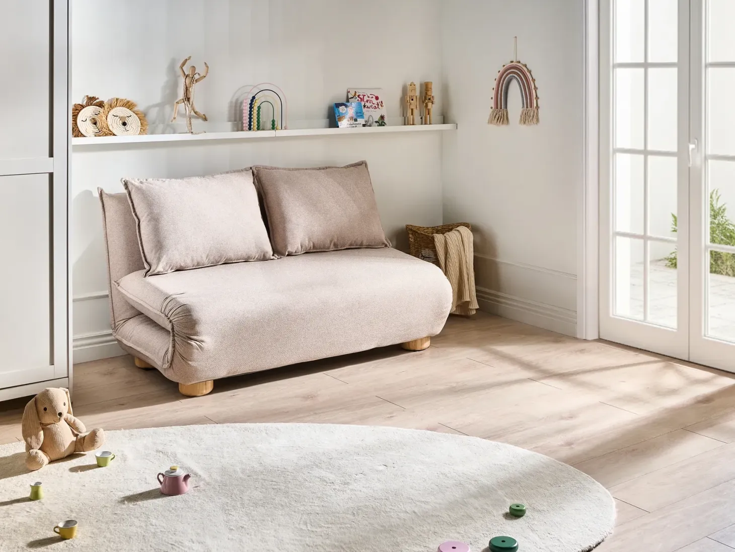 Sovesofa 2 personers ABISKO Kunstlinned Beige