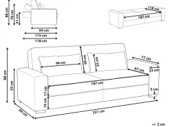 Sovesofa 3 personers AROLE Hvid