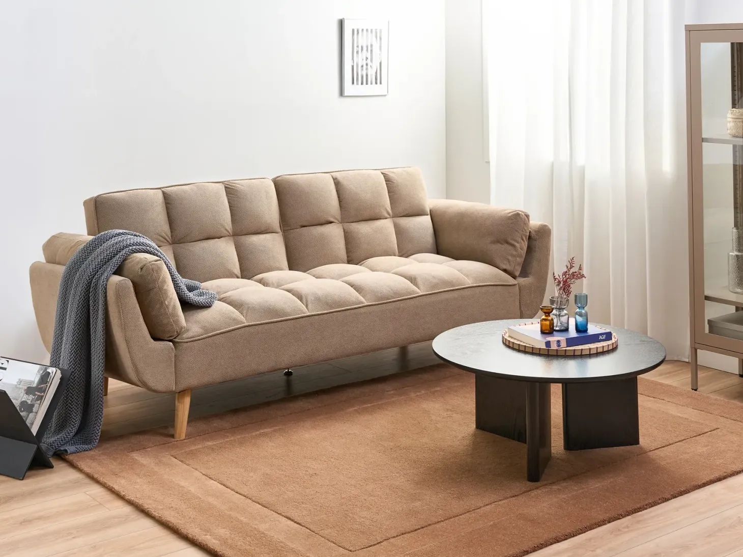 Sovesofa 3 personers ASBY Lysebrun