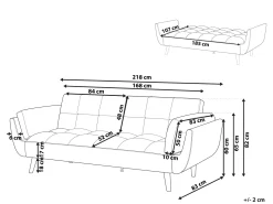 Sovesofa 3 personers ASBY Lysebrun