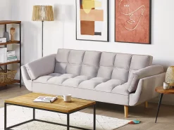 Sovesofa 3 personers ASBY Velour Lysegrå