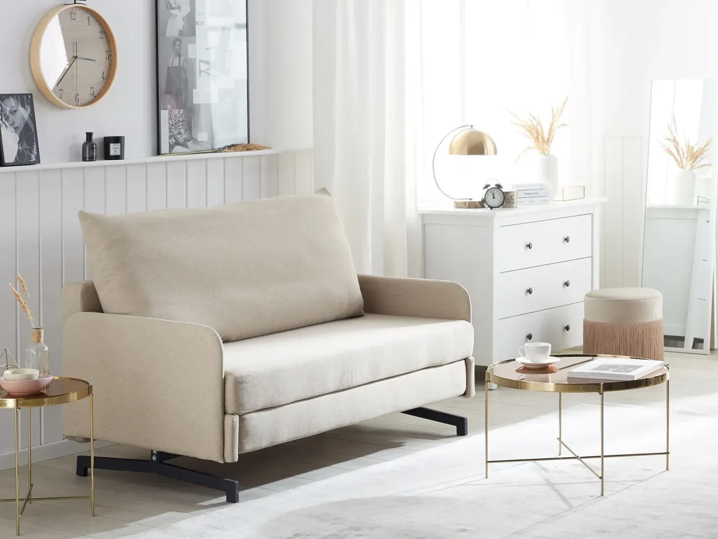 Sovesofa 2 personers BELFAST Beige