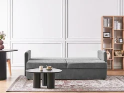 Sovesofa 3 personers BLEIK Chenille Lysegrå med opbevaring