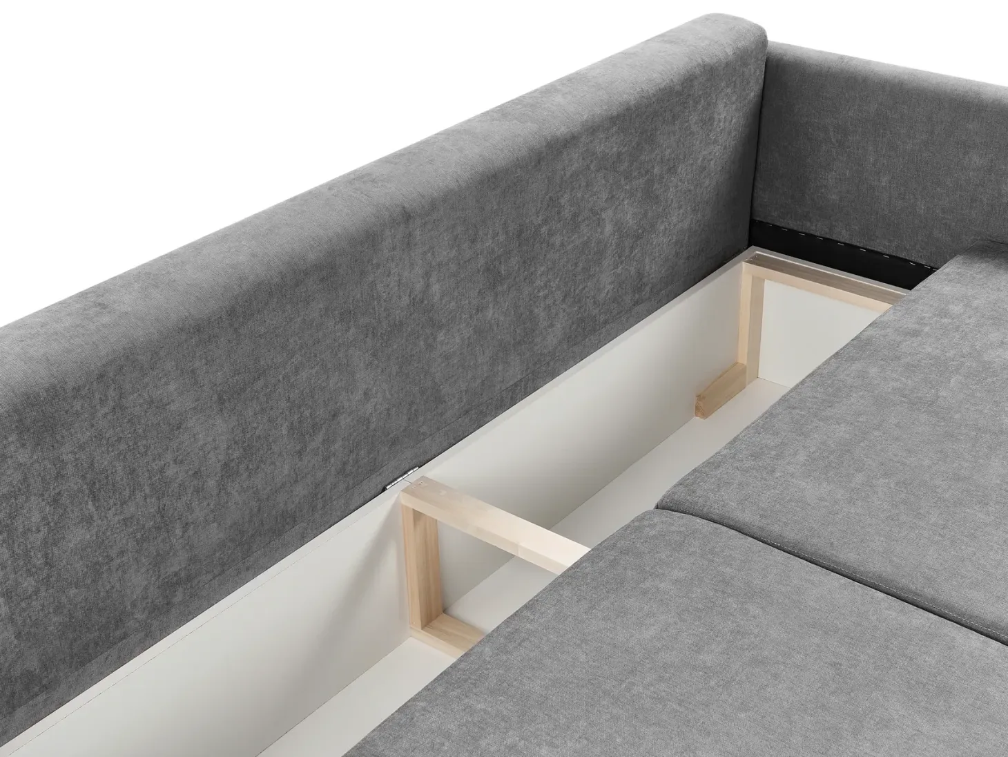 Sovesofa 3 personers BLEIK Chenille Lysegrå med opbevaring