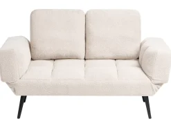 Sovesofa 2 personers BREKKE Boucle Cremehvid