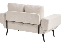 Sovesofa 2 personers BREKKE Boucle Cremehvid