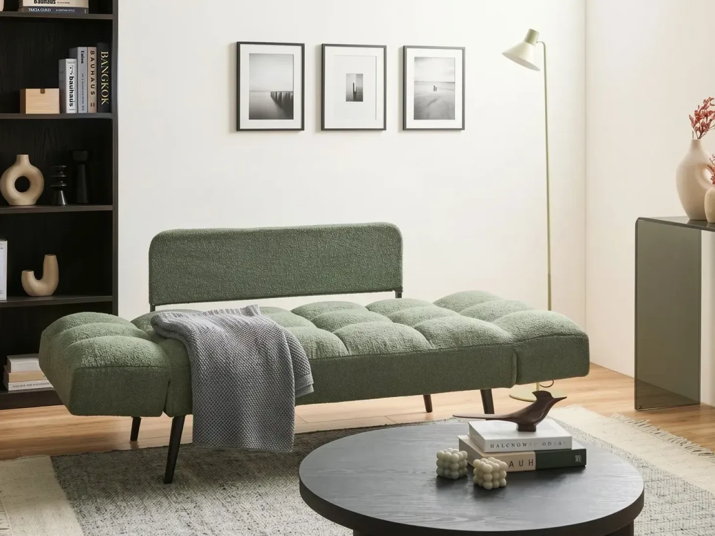 Sovesofa 2 personers BREKKE Boucle Grøn