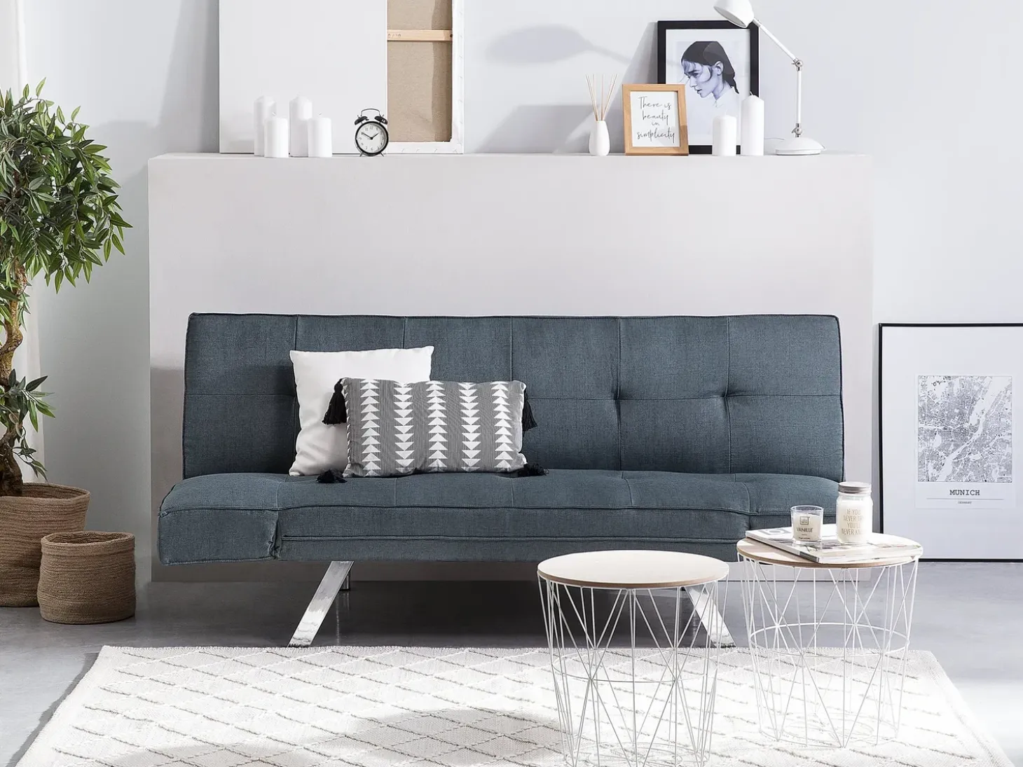 Sovesofa 3 personers BRISTOL Mørkeblå