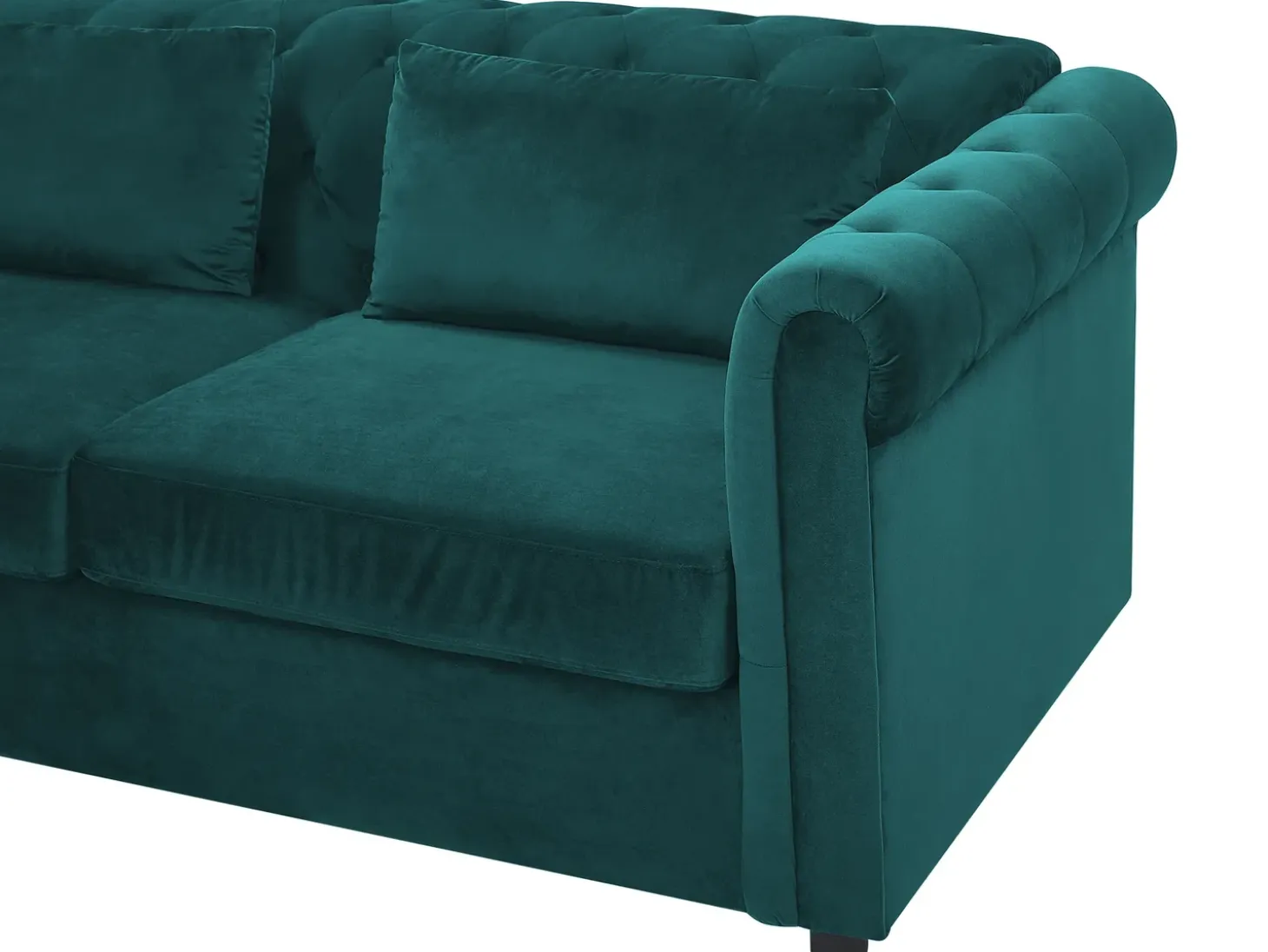 Sovesofa 3 personers CHESTERFIELD Velour Smaragdgrøn