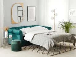 Sovesofa 3 personers CHESTERFIELD Velour Smaragdgrøn