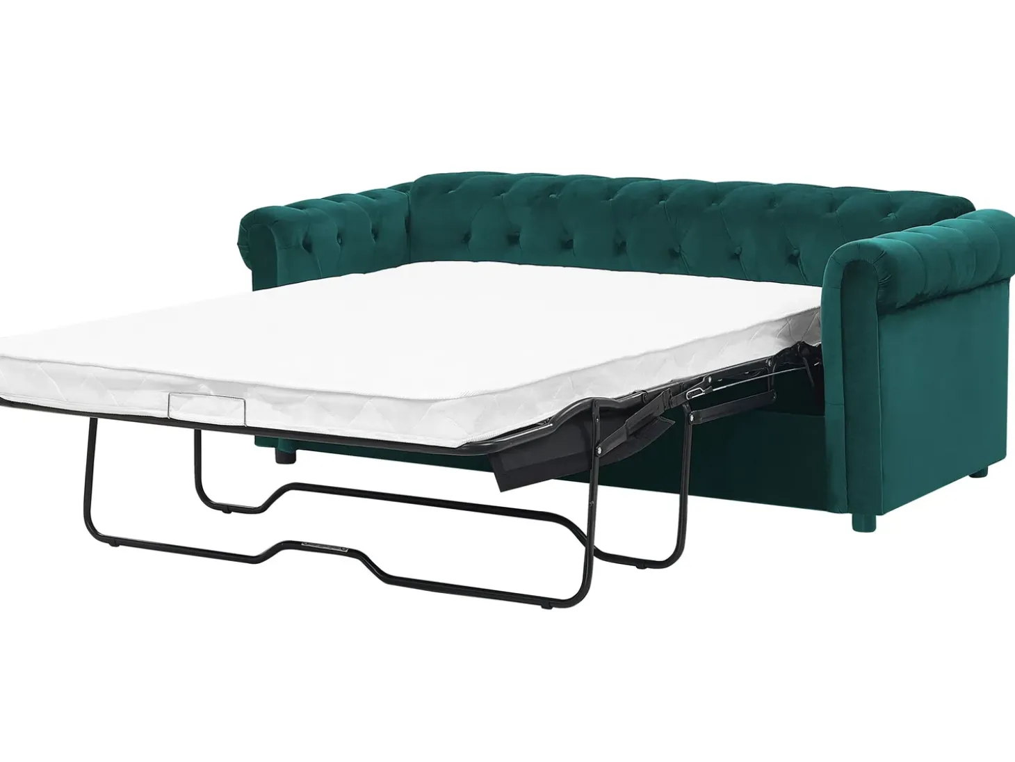 Sovesofa 3 personers CHESTERFIELD Velour Smaragdgrøn