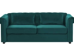 Sovesofa 3 personers CHESTERFIELD Velour Smaragdgrøn