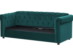 Sovesofa 3 personers CHESTERFIELD Velour Smaragdgrøn