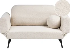 Sovesofa 2 personers DOROTEA Boucle Cremehvid