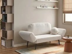 Sovesofa 2 personers DOROTEA Boucle Cremehvid