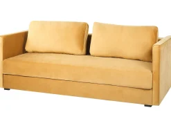 Sovesofa 3 personers EKSJO Velour Sennepsgul med opbevaring