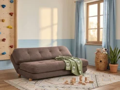 Sovesofa 2 personers ESBJERG Kunstlinned Brun
