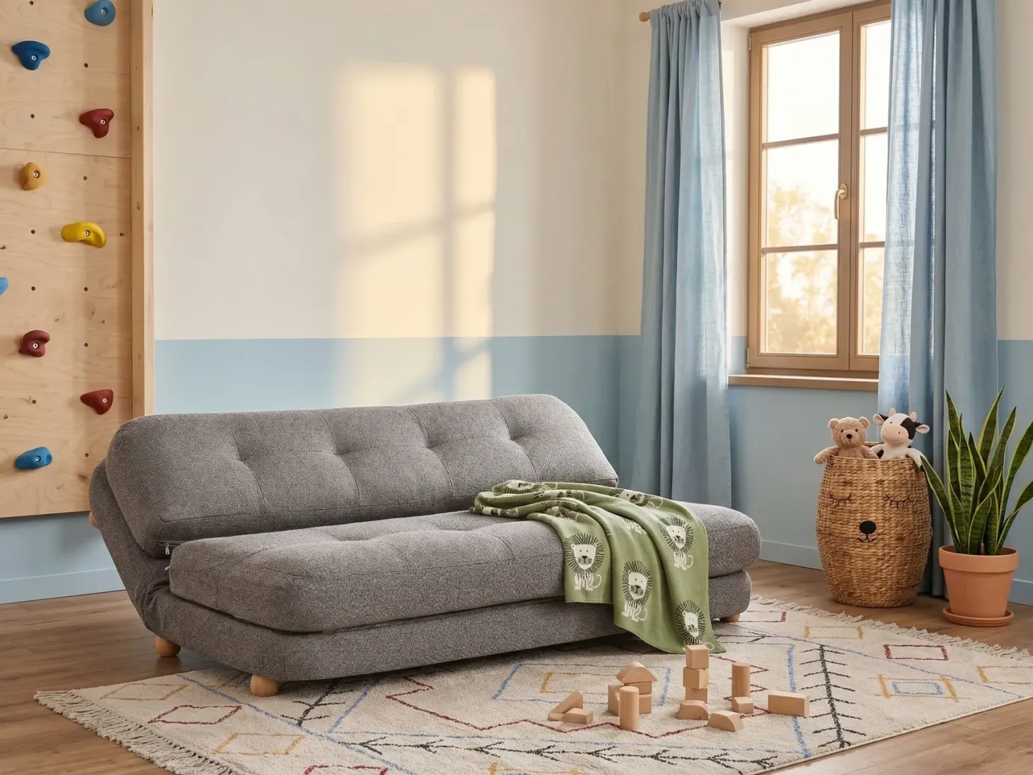 Sovesofa 2 personers ESBJERG Kunstlinned Mørkegrå