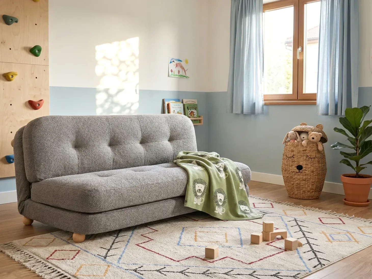 Sovesofa 2 personers ESBJERG Kunstlinned Mørkegrå