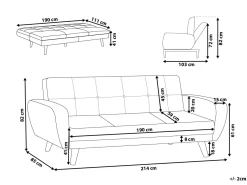Sovesofa 3 personers FLORLI Boucle Cremehvid