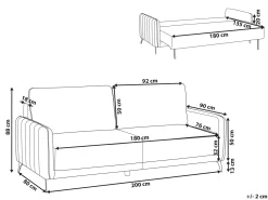 Sovesofa 3 personers HEMING Boucle Cremehvid