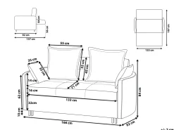 Sovesofa 2 personers HOVIN Brungrå