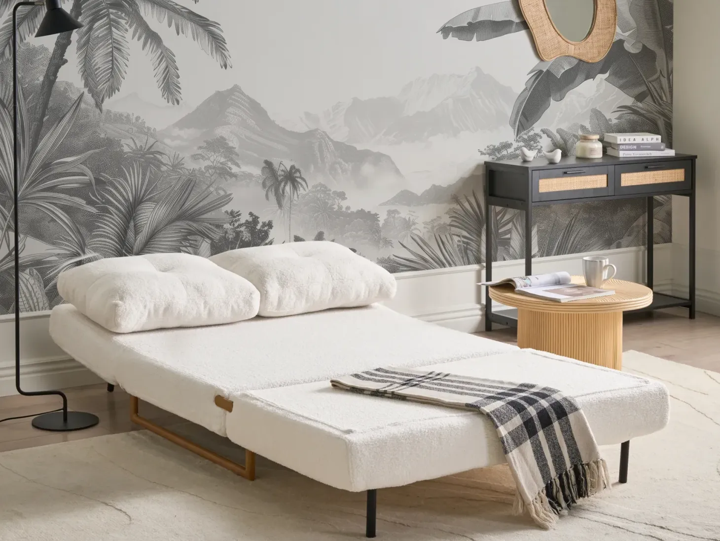Sovesofa 2 personers JERSLEV Boucle Cremehvid