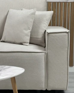 Sovesofa 3 personers KARILA Lys Beige med opbevaring Højrevendt