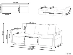 Sovesofa 3 personers KRAMA Boucle Hvid med opbevaring