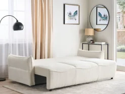 Sovesofa 3 personers KRAMA Boucle Hvid med opbevaring