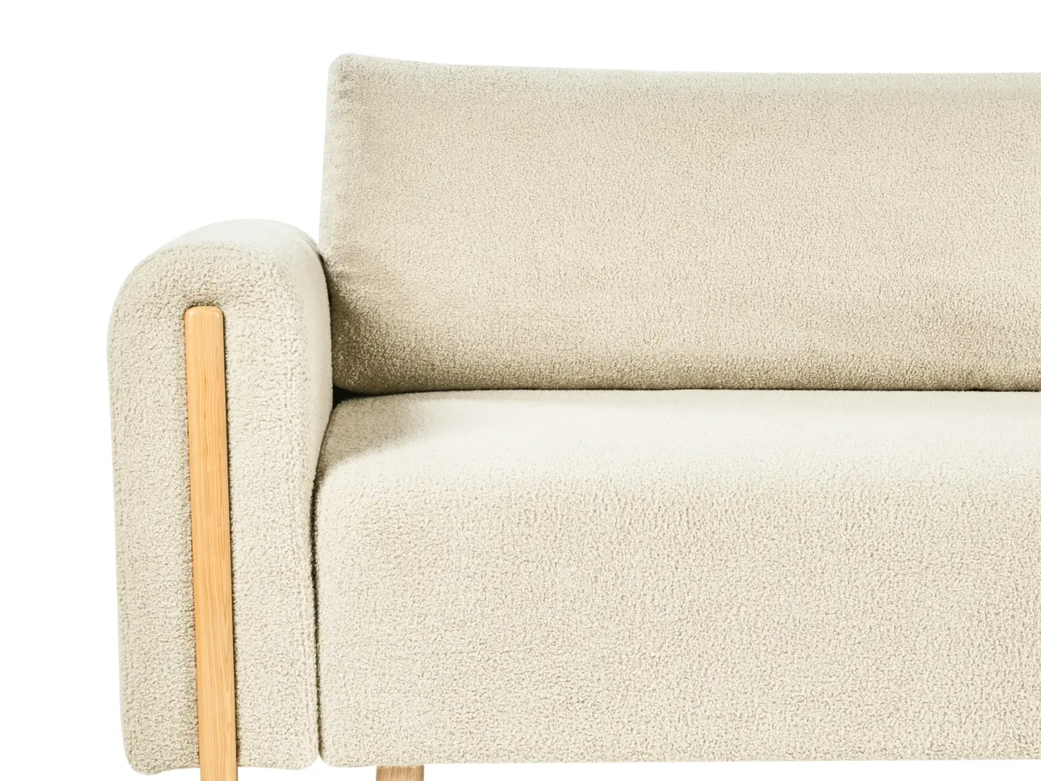 Sovesofa 3 personers KVAM Boucle Cremehvid med opbevaring