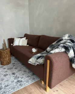 Sovesofa 3 personers KVAM Boucle Brun med opbevaring