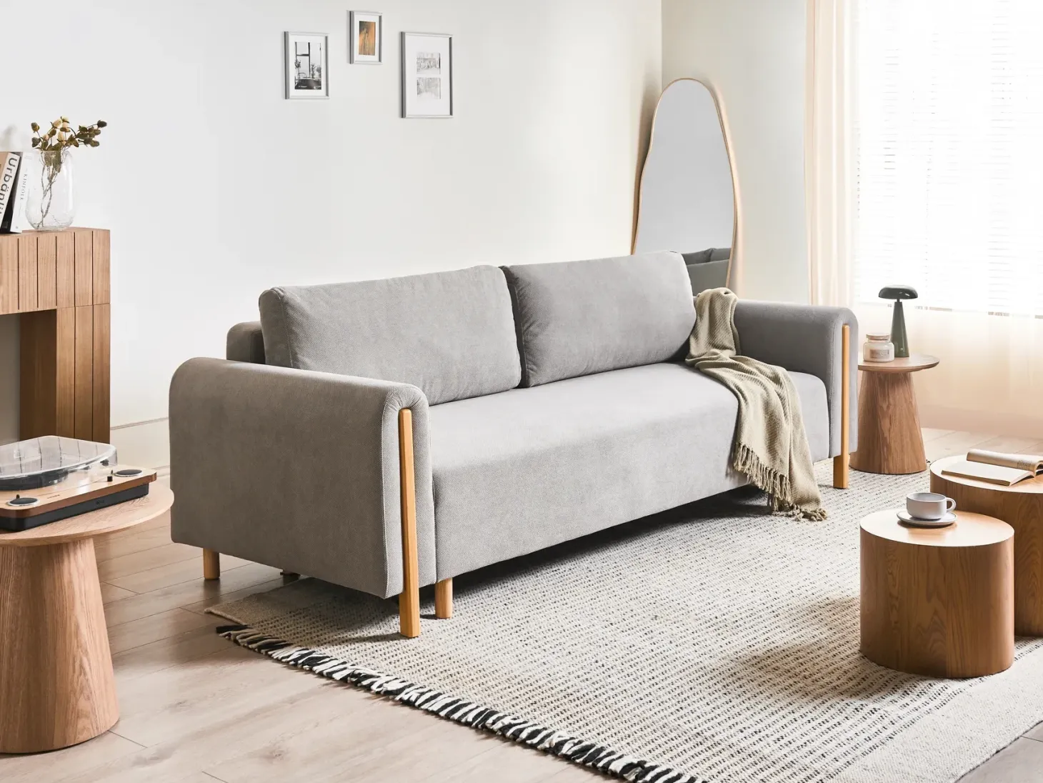 Sovesofa 3 personers KVAM Grå med opbevaring
