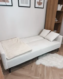 Sovesofa 3 personers LUCAN Boucle Cremehvid