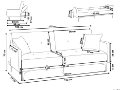 Sovesofa 3 personers LUCAN Boucle Cremehvid