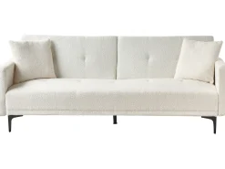 Sovesofa 3 personers LUCAN Boucle Cremehvid