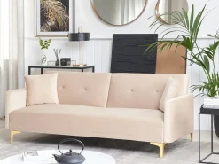 Sovesofa 3 personers LUCAN Velour Beige