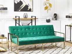 Sovesofa 3 personers MARSTAL Velour Smaragdgrøn